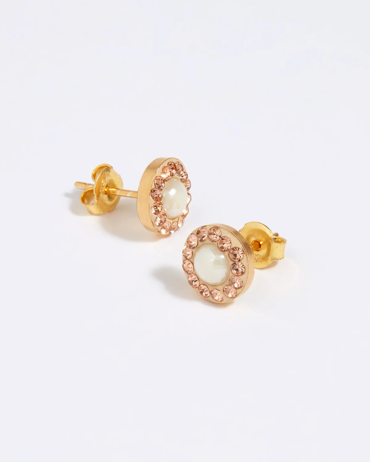 Peach Pearl Stud Earrings | Soru Jewellery