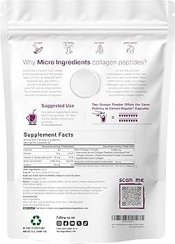 Micro Ingredients Multi Collagen Peptides Powder, 2lb \u2013 Hydrolyzed Type I,II,III,V,X with Bi... | Amazon (US)