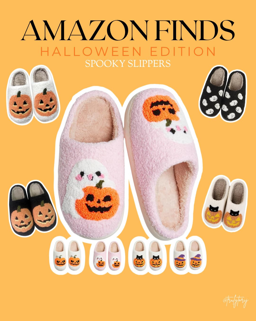 Qubuwalk Halloween Pumpkin Slippers for Women Men Spooky Slides Soft Plush Fuzzy House Slippers I... | Amazon (US)