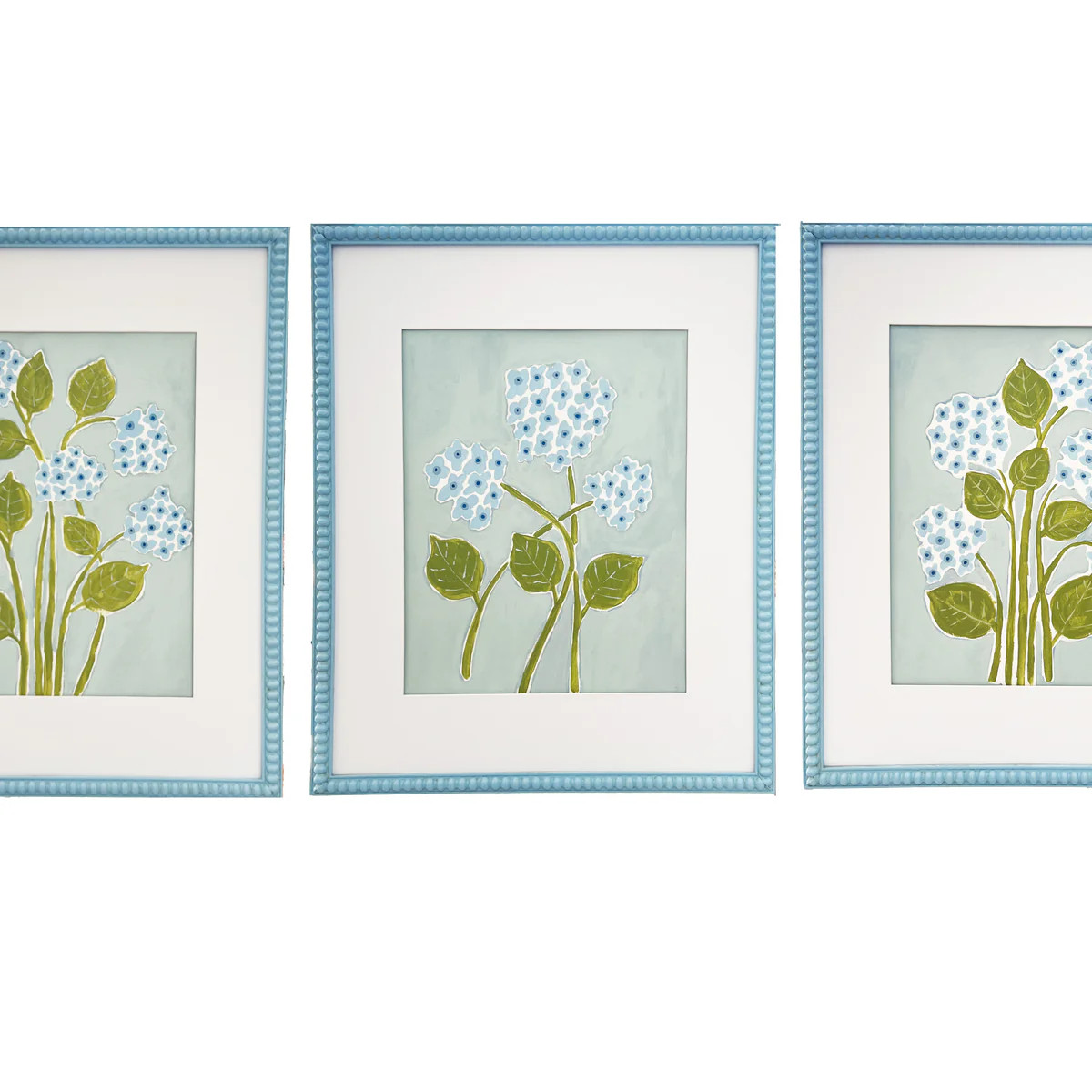 Set of three Blue Hydrangea Bouquet Paintings (Not Print) | Sweet Pea and Whimsy