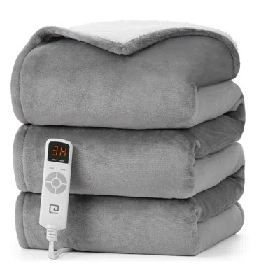 Heated Blanket Electric Blanket Throw - Heating Blanket with 9 Heating Levels & 10 Hours Auto Off, Soft Cozy Sherpa Washable Blanket with Fast Heating | Wayfair North America