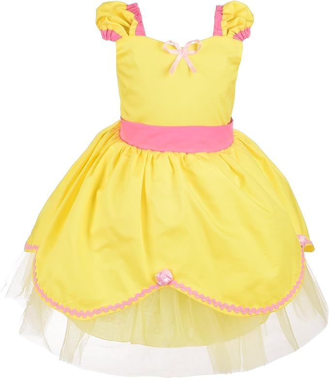 Dressy Daisy Baby & Toddler Princess Costume Fancy Summer Dress up Clothes Outfit, Yellow Hot Pin... | Amazon (US)