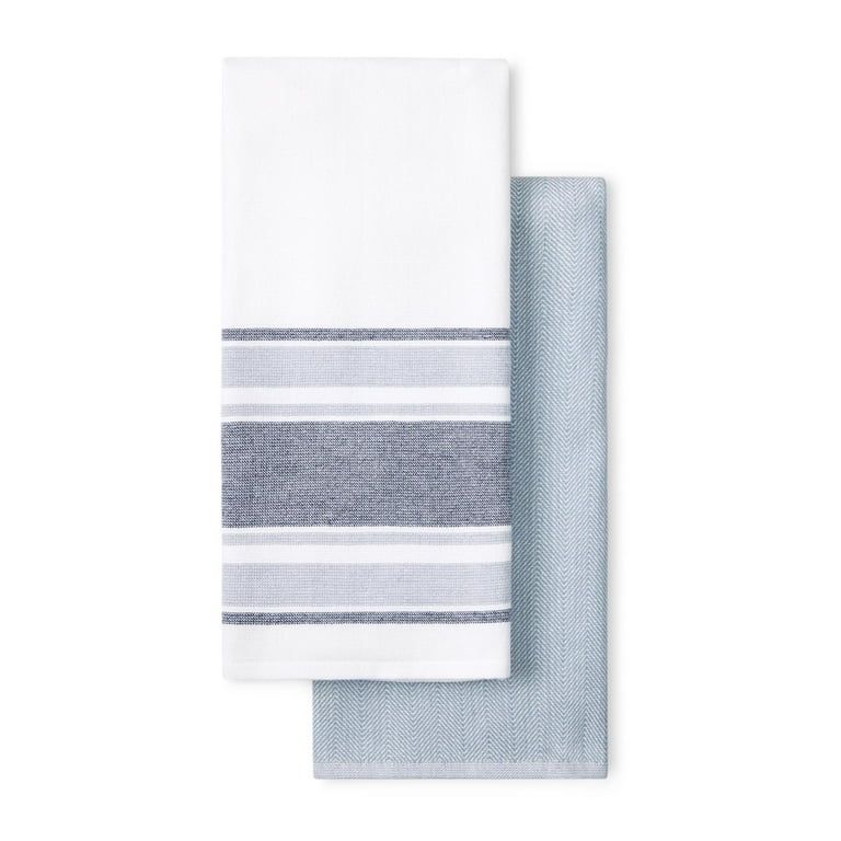Beautiful 2-Piece Yarn Dyed Kitchen Towel Set, Blue, 20"W x 30"L | Walmart (US)