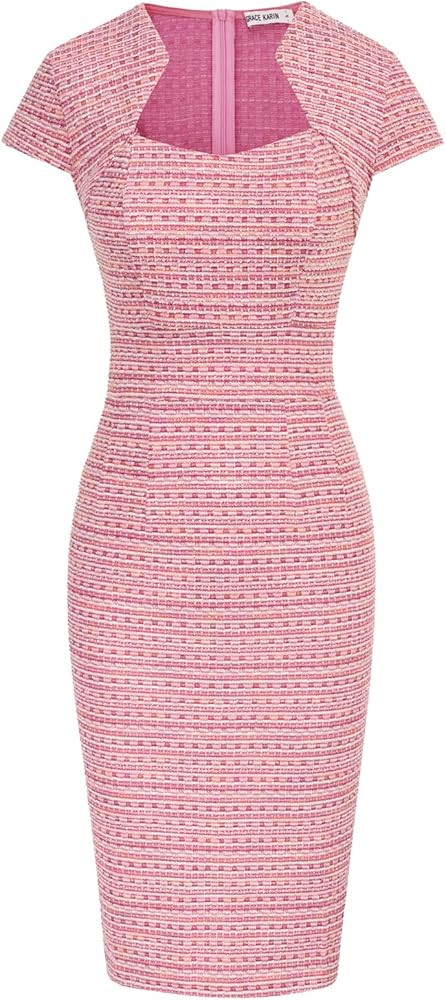 GRACE KARIN Women's Gorgeous Work Pencil Dress Cap Sleeve Sexy Bodycon Dress | Amazon (US)