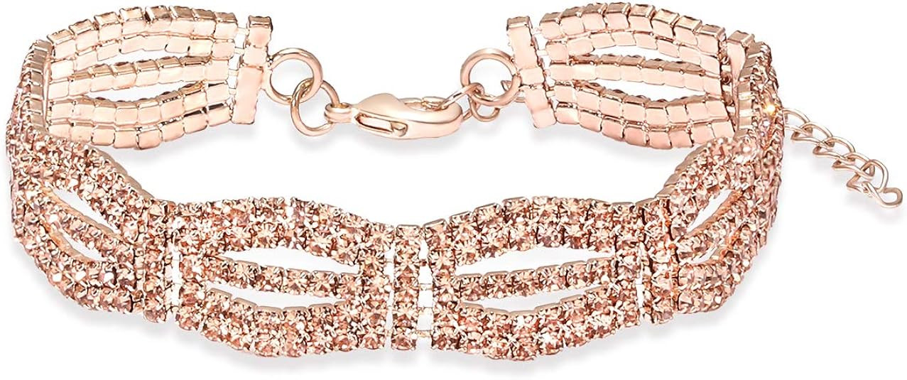 Adjustable Cubic Zirconia Classic Tennis Bracelet for Women Chain Link Bangle Bracelet Jewelry | Amazon (US)