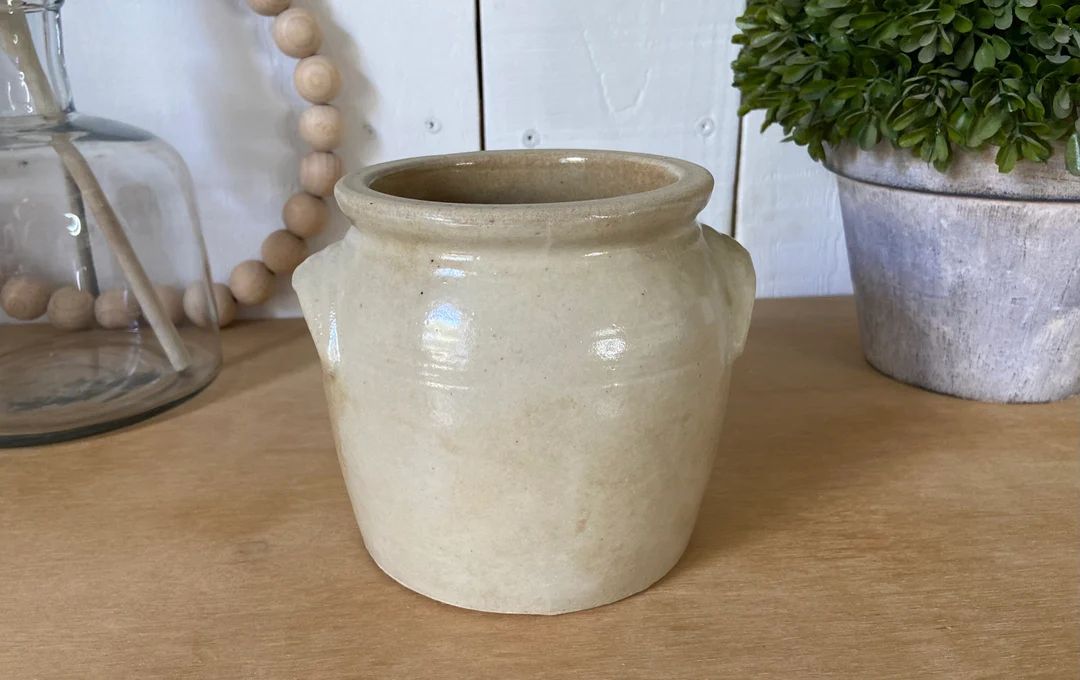 Glazed Stoneware Pot Small Old Confit Pot - Etsy | Etsy (US)