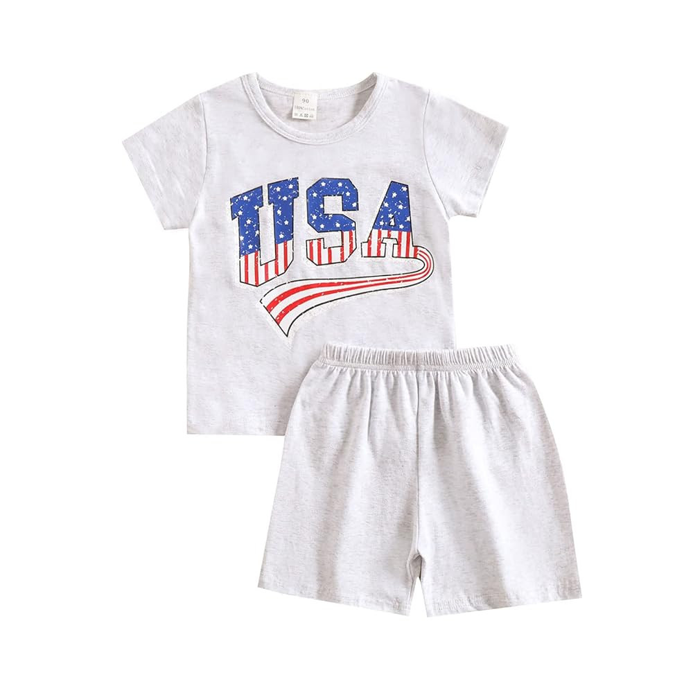 4th of July Baby Boy Outfit Toddler Fourth of July T Shirts Stars and Stripes Shorts Red White Bl... | Amazon (US)