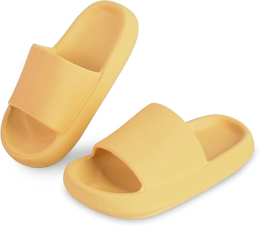Menore Cartoon Shark Slippers for Kids Toddler Pillow Slide Sandals Shower Bathroom Slippers Quick D | Amazon (US)