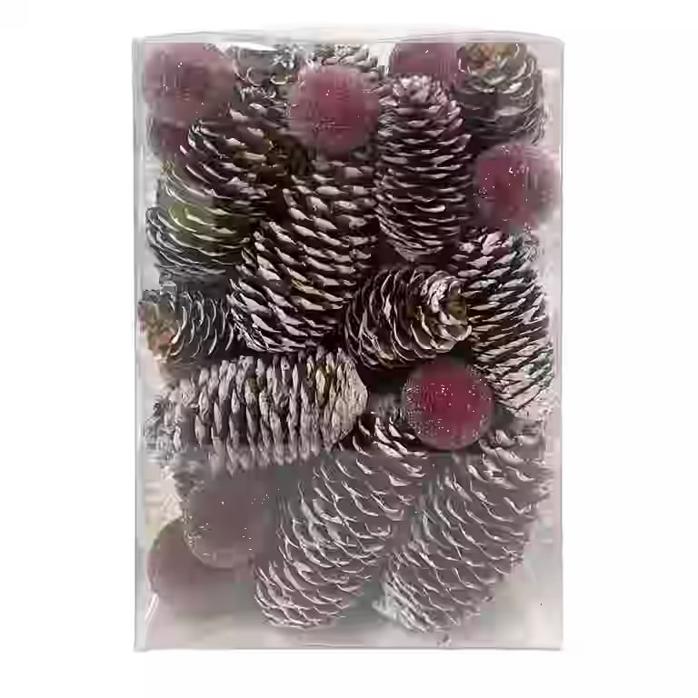 Better Homes & Garden Frosted Brown Pinecones and Red Berries 14 oz Decorative Bowl Filler - Walm... | Walmart (US)