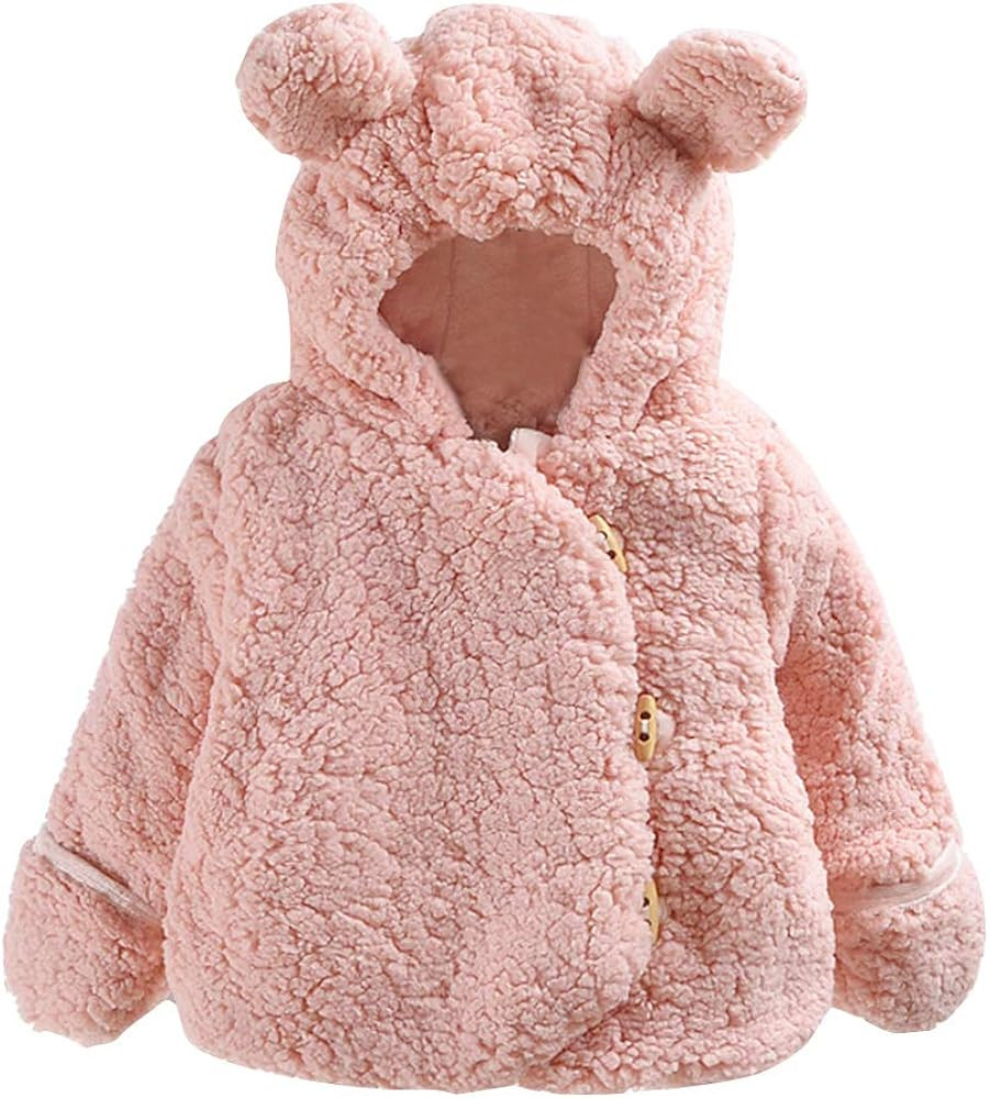 Aivtalk Baby Toodler Fuzzy Jacket Cute Hoodie Cotton Coat Winter Warm Outerwear | Amazon (US)