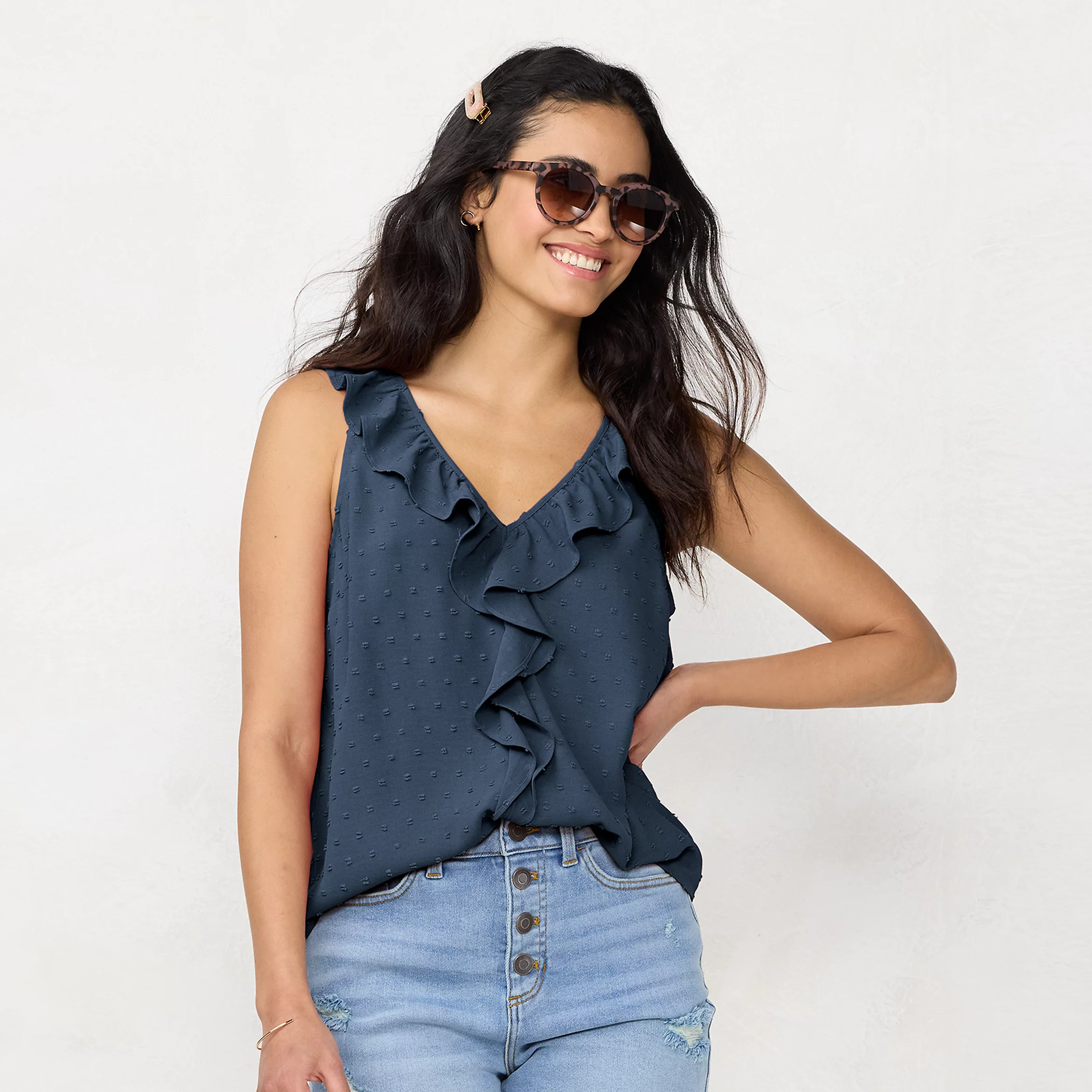 Women's LC Lauren Conrad Cascading Ruffle Tank | Kohls | Kohl's