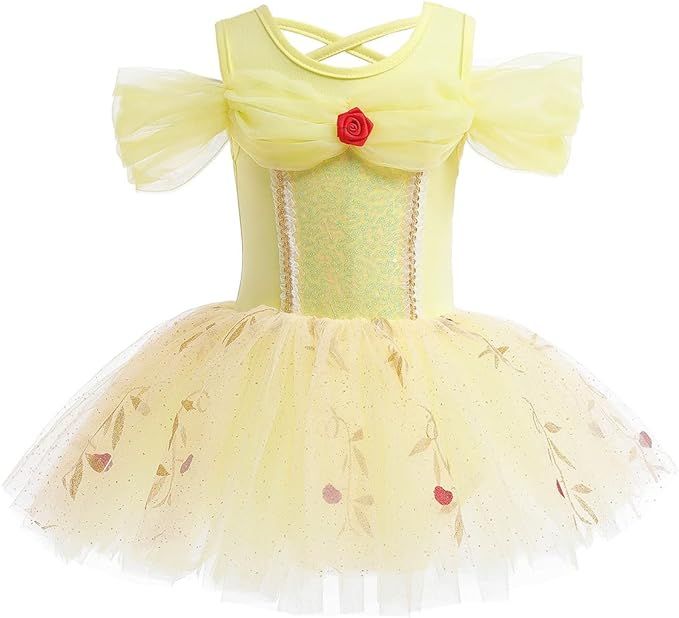 Toddler Girls Princess Ballerina Tutu Dress Rapunzel Sofia Snow White Frozen Elsa Fancy Dress Up ... | Amazon (US)