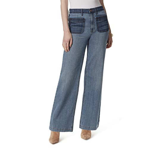 Jessica Simpson Women's Size Tease High Rise Wide Leg Jean, Overcast, 20 Plus Regular | Amazon (US)