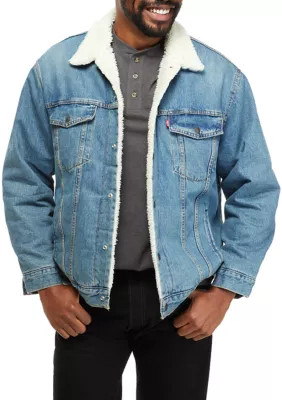 Levi's Men's Big Sherpa Trucker Jacket, Blue, 3XL | Belk
