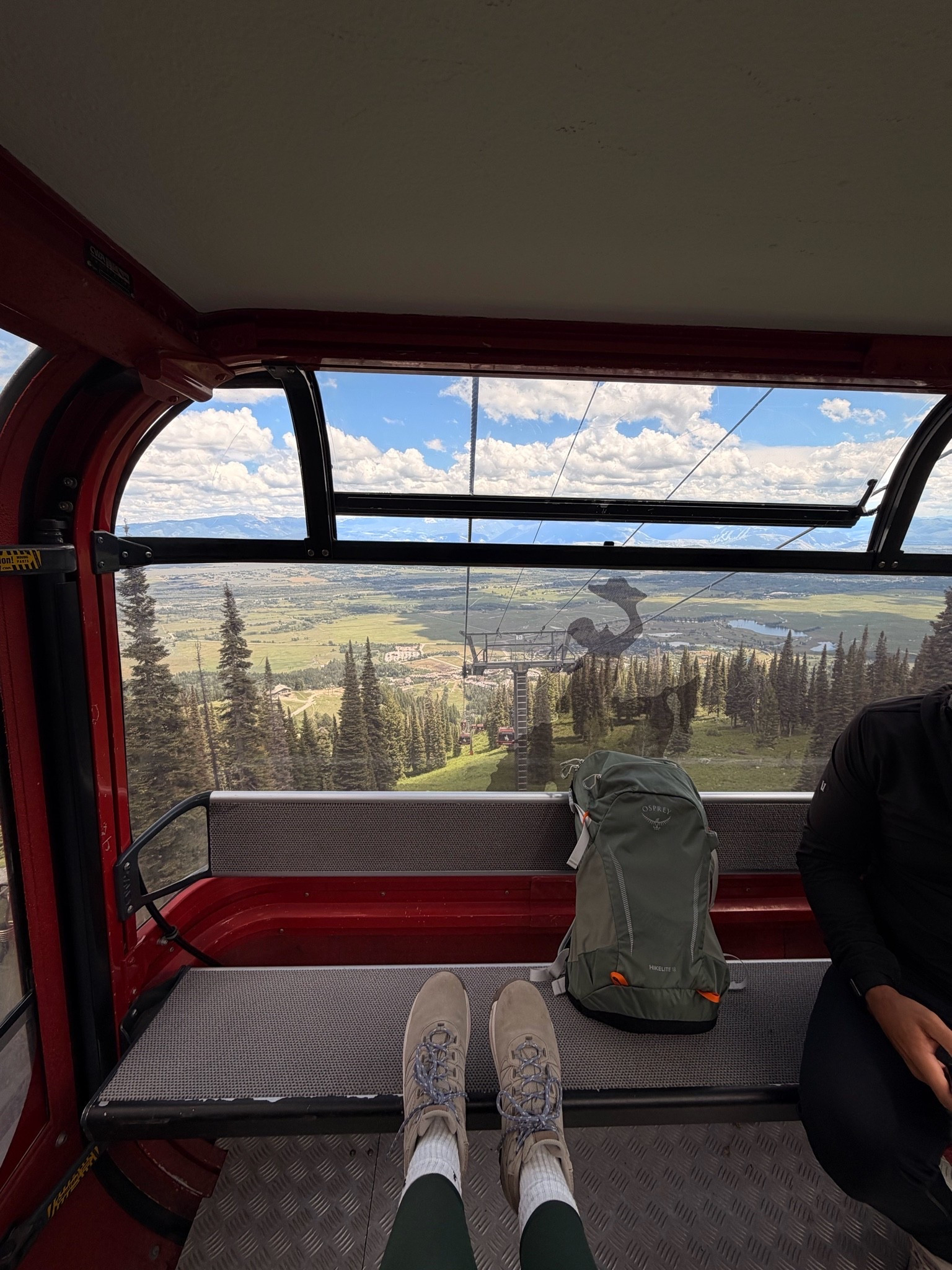 Hiking boots and backpack