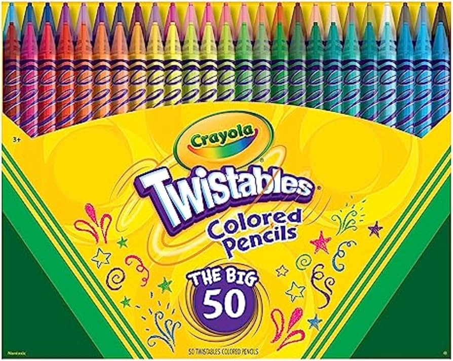 Crayola Twistables Colored Pencil Set (50ct), Stocking Stuffer for Kids & Teens, No Sharpen Color... | Amazon (US)