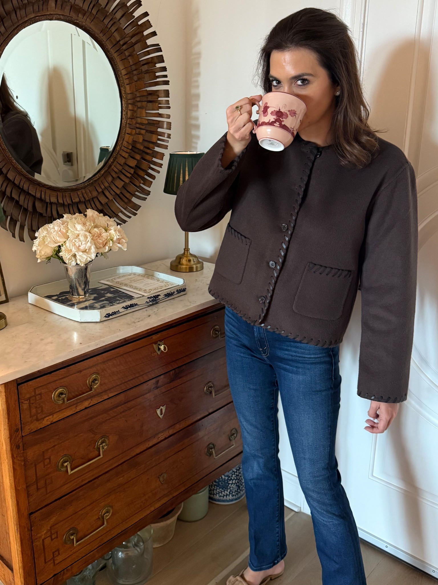 my favorite new jacket and jean combo, not to mention coffee mug @neimanmarcus ☕️ Use code GC4YOU to earn up to a $1,250 gift card #NeimanMarcus #NeimanMarcusPartner 

#LTKSeasonal #LTKHome #LTKGiftGuide