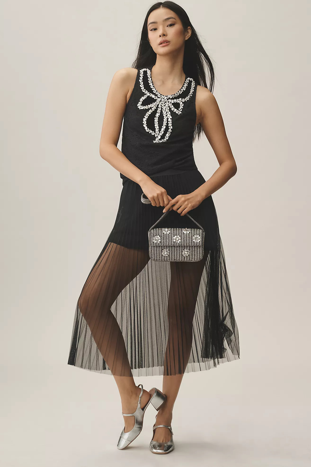 Maeve Crystal Bow Embellished Tank | Anthropologie (US)