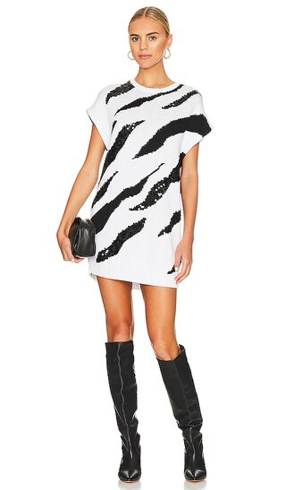 Samantha Sweater Dress in White Zebra | Revolve Clothing (Global)