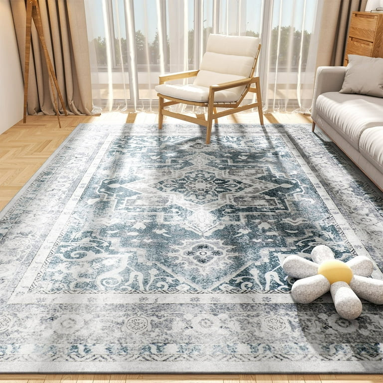 SIXHOME Area Rug Carpet 9x12 Vintage Retro Machine Washable Area Rugs for Living Room Bedroom Blu... | Walmart (US)