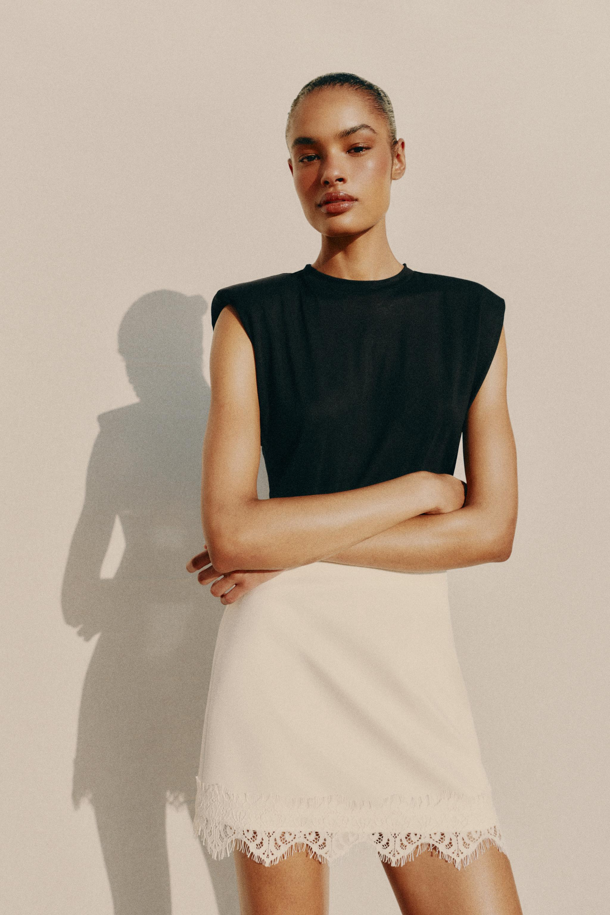 LACE HEM SKORT | Zara US