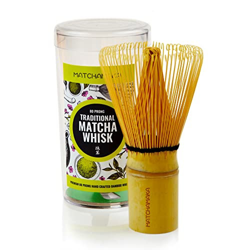 Matcha Whisk - Bamboo Whisk for Matcha Powder, MATCHAMAKA Handcrafted Organic Traditional Japanese Chasen, 80-Prong Matcha Stirrer Wisk Mixer Brush for Authentic Tea Preparation | Amazon (US)