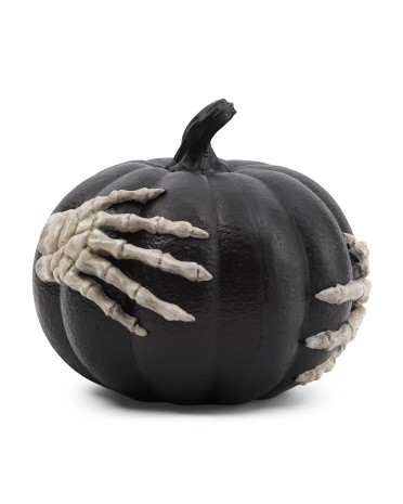 10in Pumpkin With Skeleton Hands | TJ Maxx