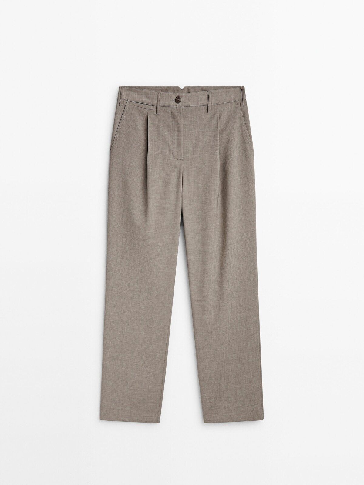 Darted trousers with buttoned tab at the back | Massimo Dutti DE