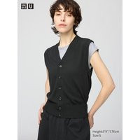 Uniqlo - Pull Sans Manches Boutonné (lavable En Machine) - Noir - XXL | Uniqlo FR