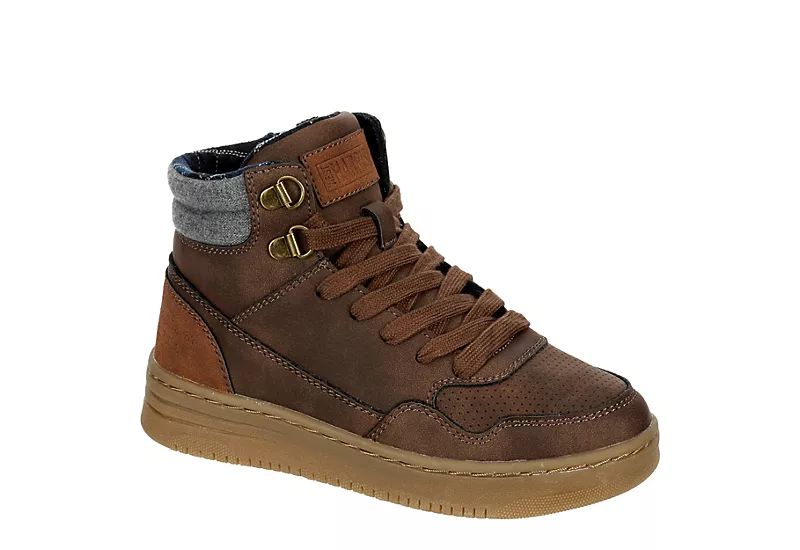 West Harris Boys Kyle High Top Sneaker - Dark Brown | Rack Room Shoes