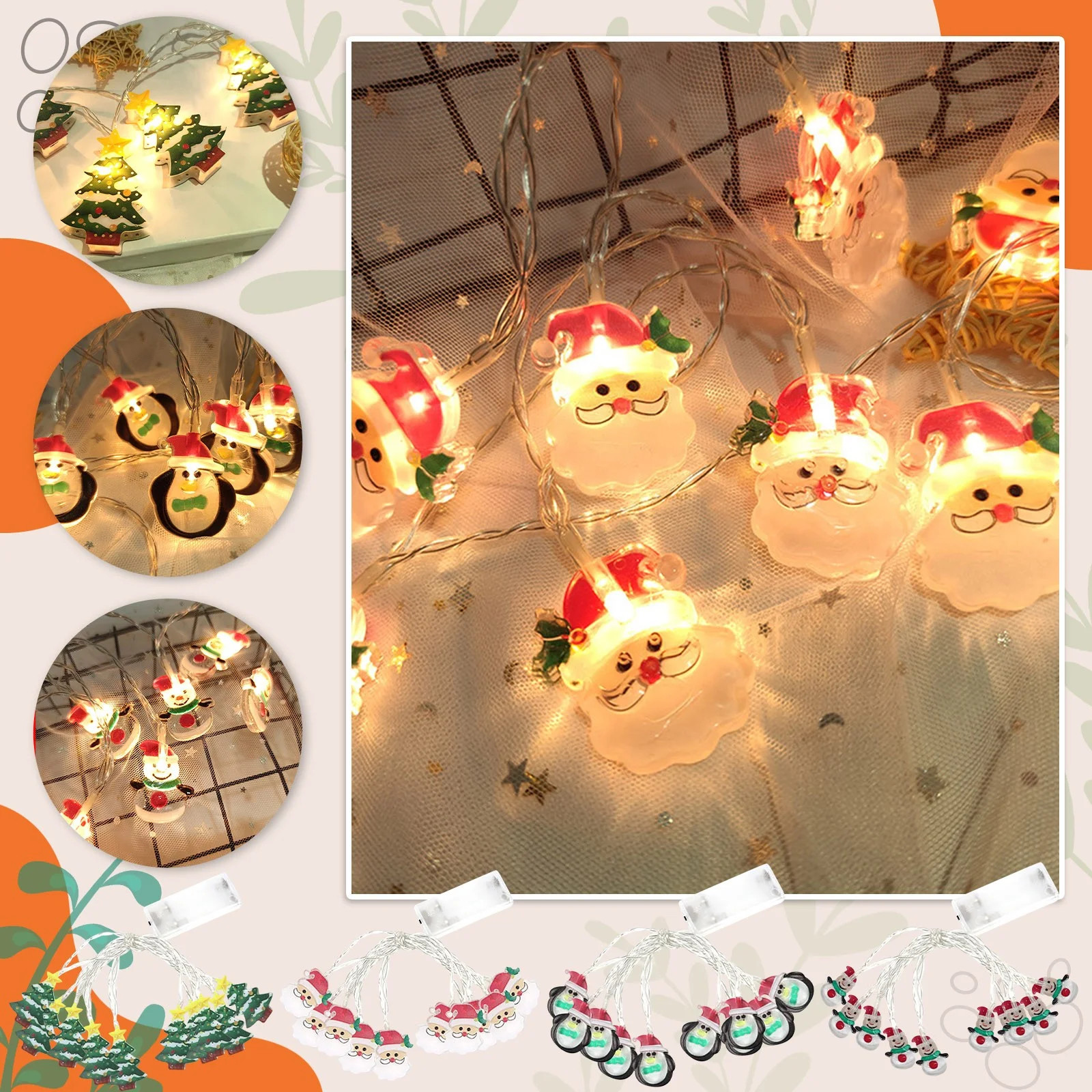 YZEGDCH LED Christmas Indoor Outdoor Decorative String Lights,Snowman Shaped,for Christmas Party ... | Walmart (US)