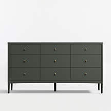 Hampshire 64" Olive Green Extra Wide 9-Drawer Kids Dresser + Reviews | Crate & Kids | Crate & Barrel