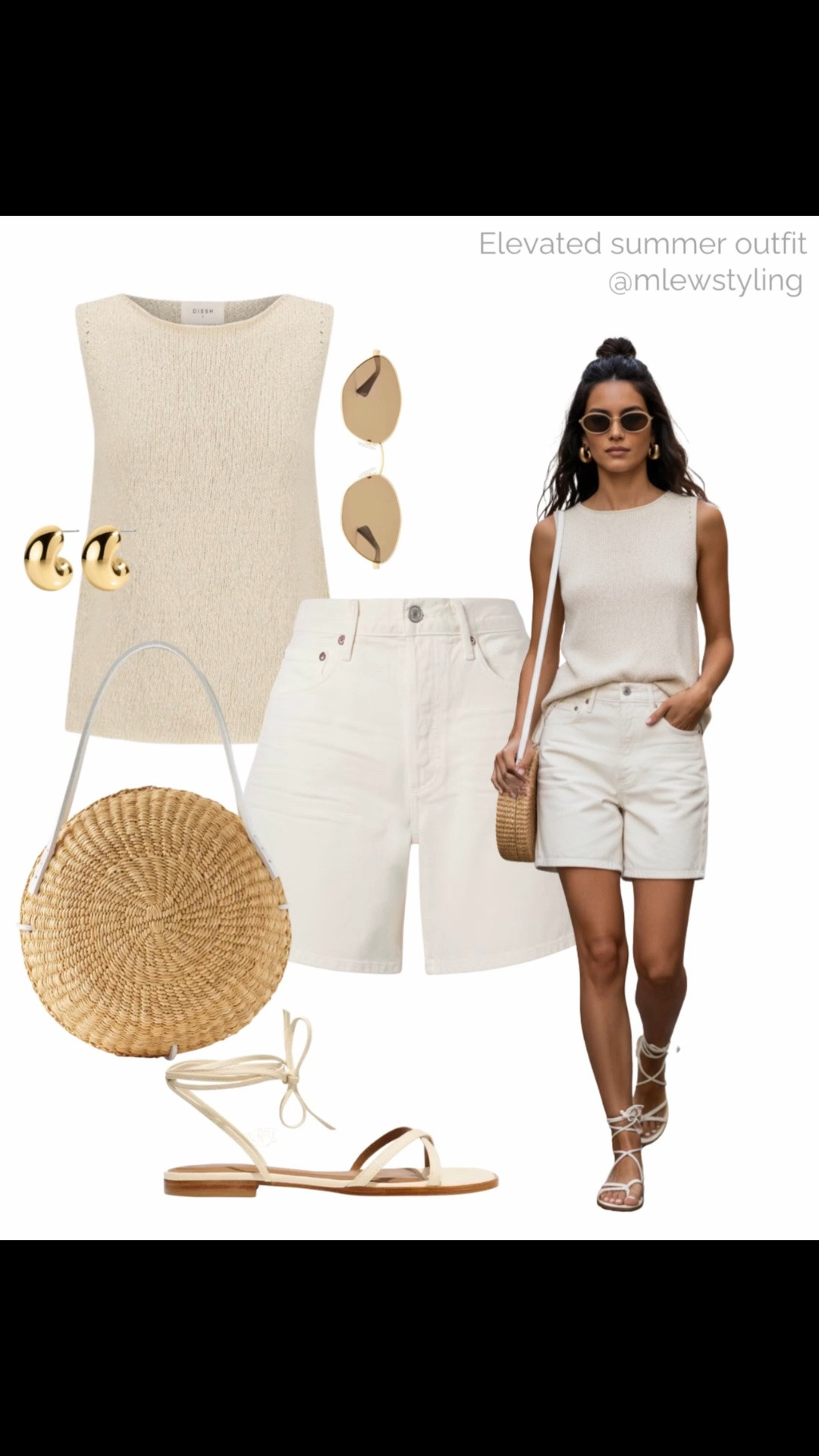 Elevated summer 💫

Tags: summer outfit, agolde jean shorts, white denim Bermuda shorts, massimo dutti knit top, leather sandals, raffia bag, neutral outfit, capsule wardrobe

#LTKbag #LTKshoes #LTKsummer