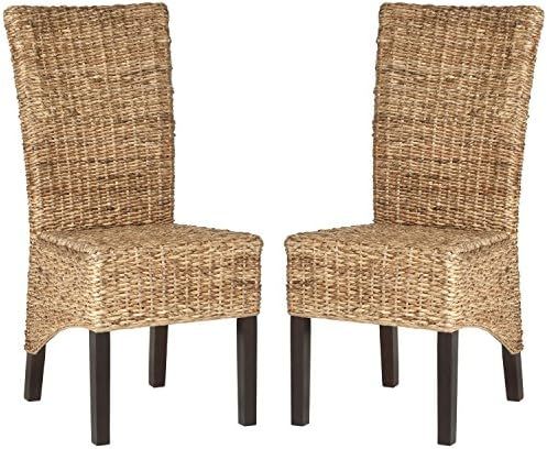 Amazon.com - Safavieh Home Collection Kiska Natural Dining Chair (Set of 2) - Chairs | Amazon (US)