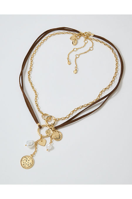 Aerie Suede Festival Charm Necklace Pack Women's Multi One Size | Aerie