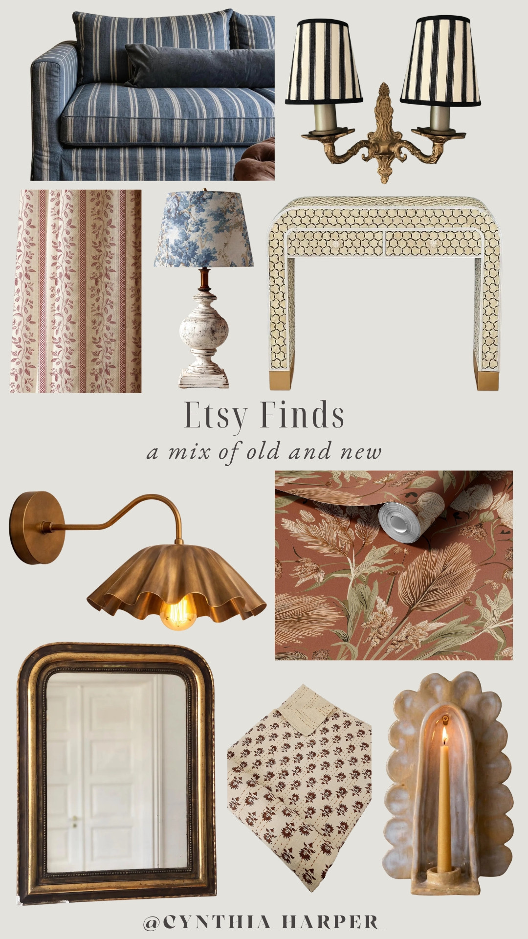 A mix of old and new from Etsy!

#etsyhome #vintagefinds #ltkstyle #collectedhome 

 