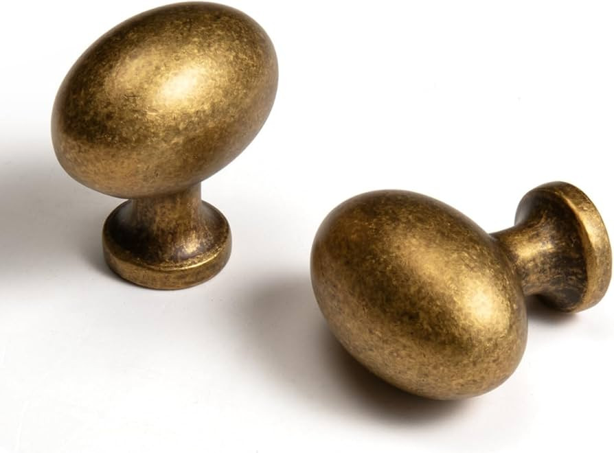 Oval Antique Brass Cabinet Knobs, Zinc Alloy for Drawer Knobs for Dresser Cupboard Wardrobe (5, A... | Amazon (US)