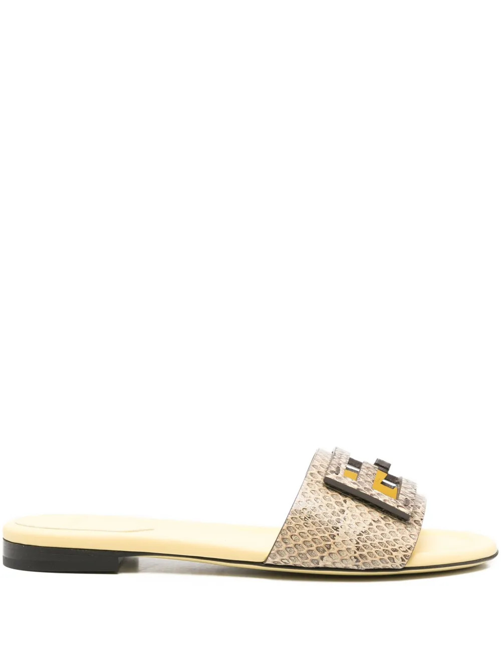 FENDI snakeskin leather sandals - Yellow | Farfetch Global