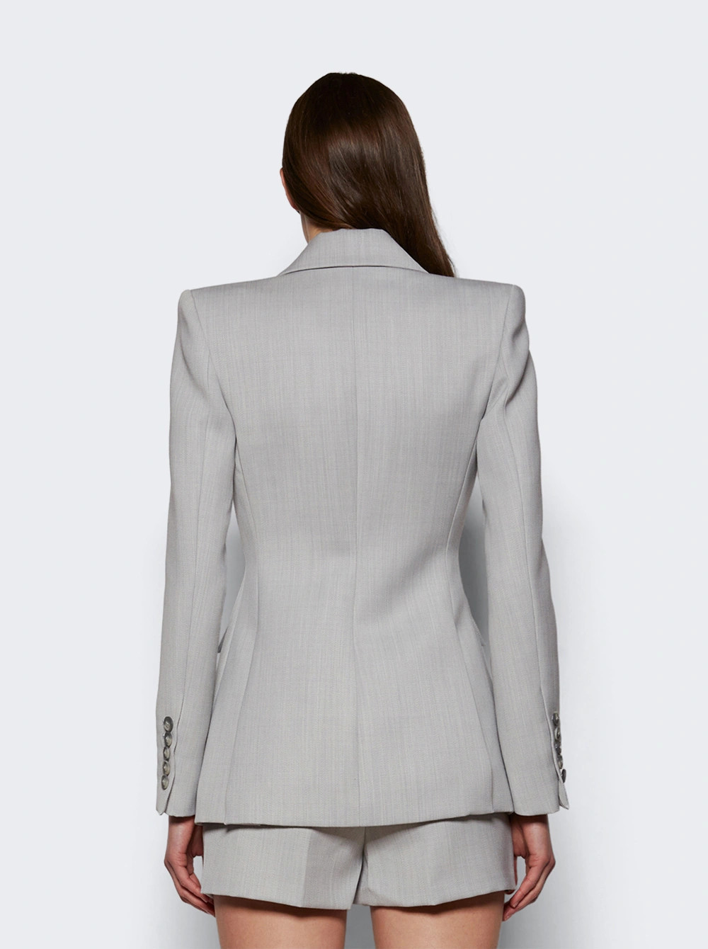 Single Breasted Fitted Blazer Dove Grey | The Webster