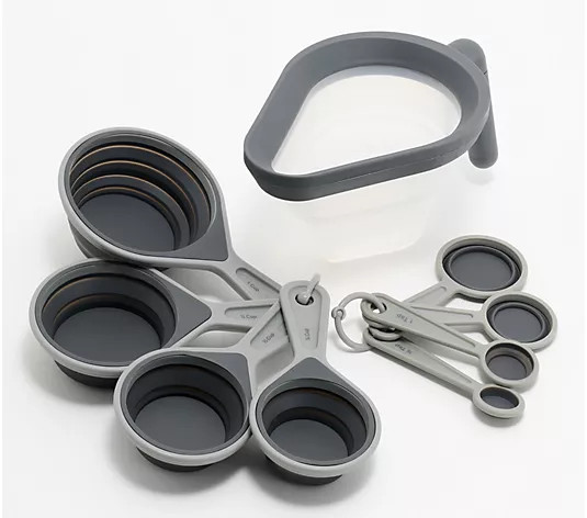 Prepology 9 Piece Silicone Collapsible Measuring Set - QVC.com | QVC