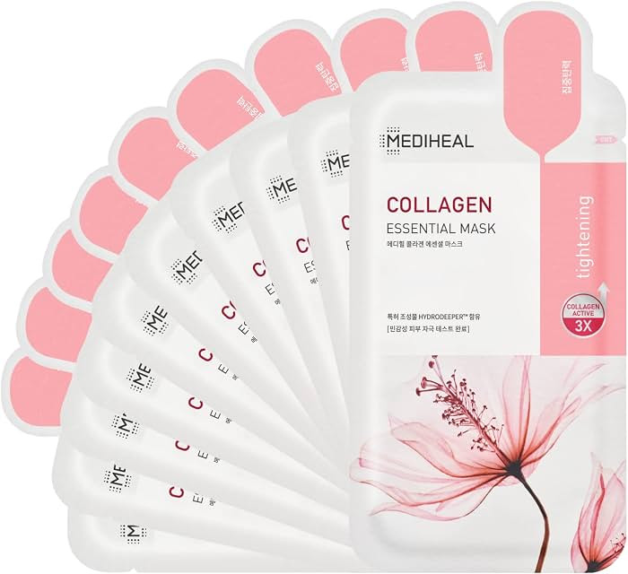 Mediheal Official Best Korean Sheet Mask - Collagen Essential Face Mask 10 Sheets Lifting and Fir... | Amazon (US)