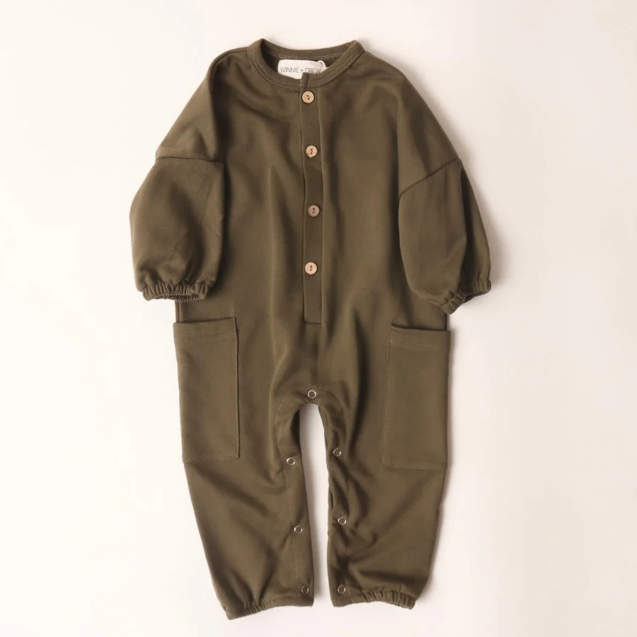 Merrill Jumpsuit in Hunter Green - Baby and Toddler Clothing | Winnie and Crew