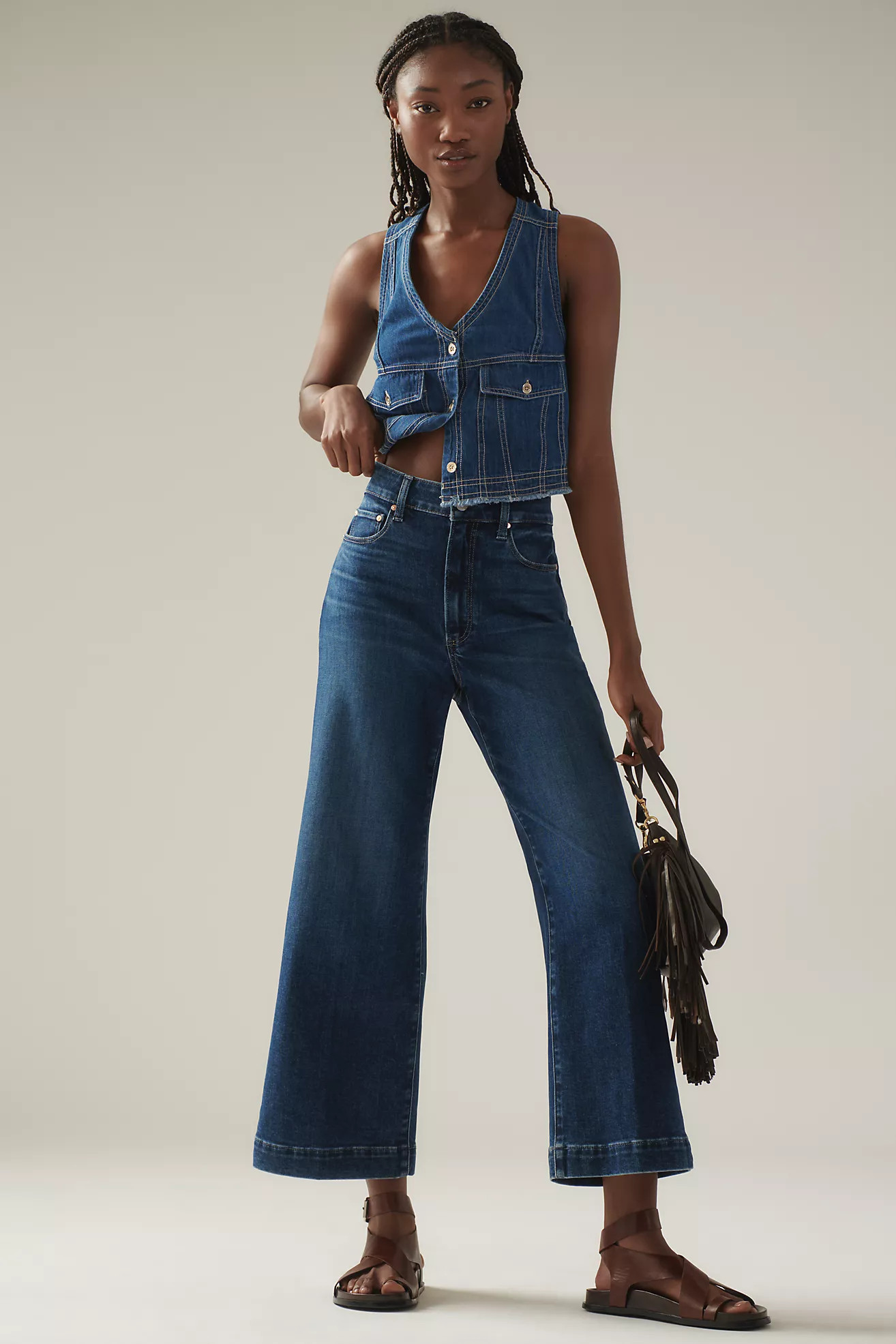 PAIGE The Anessa High-Rise Crop Wide-Leg Jeans | Anthropologie (US)