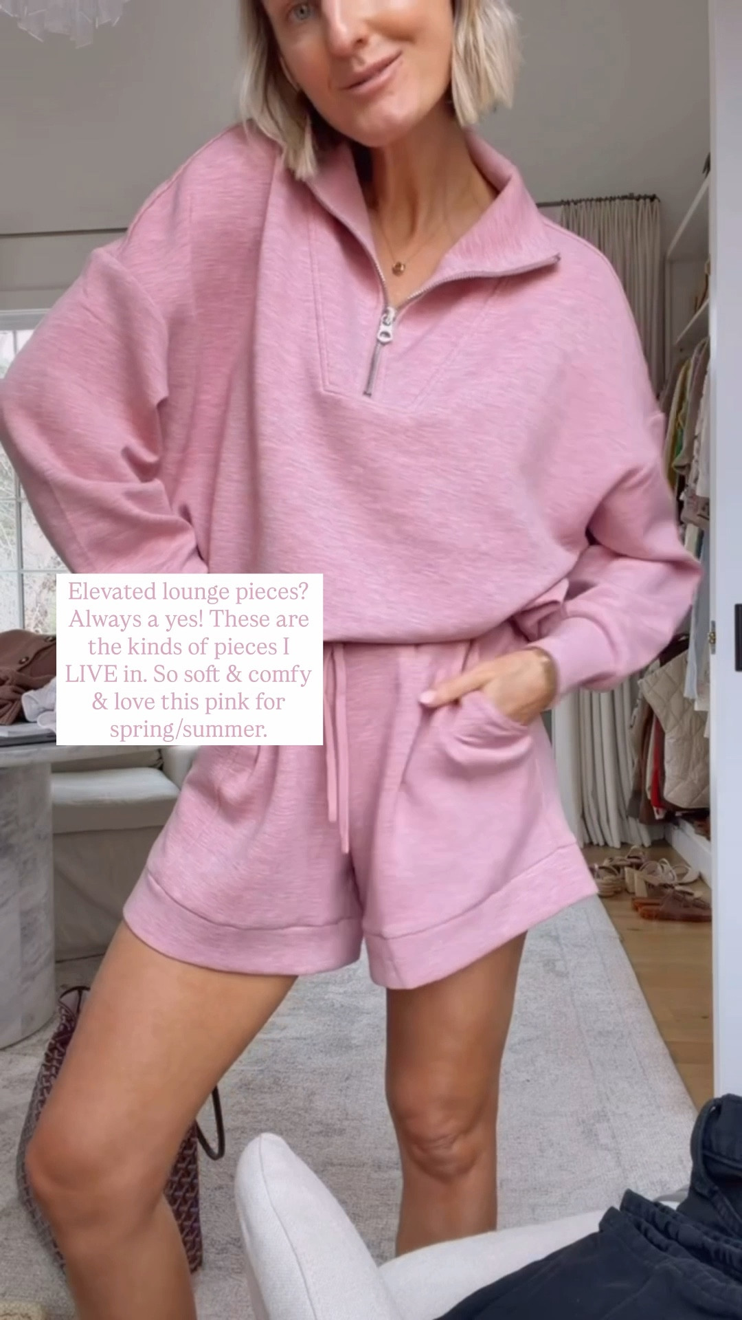 How cute is this pink color for spring & summer?! The softest lounge set that’s perfect for working from home, running errands, traveling, etc! Wearing S!

Loverly Grey, Shopbop, loungewear, lounge set 

#LTKSeasonal
