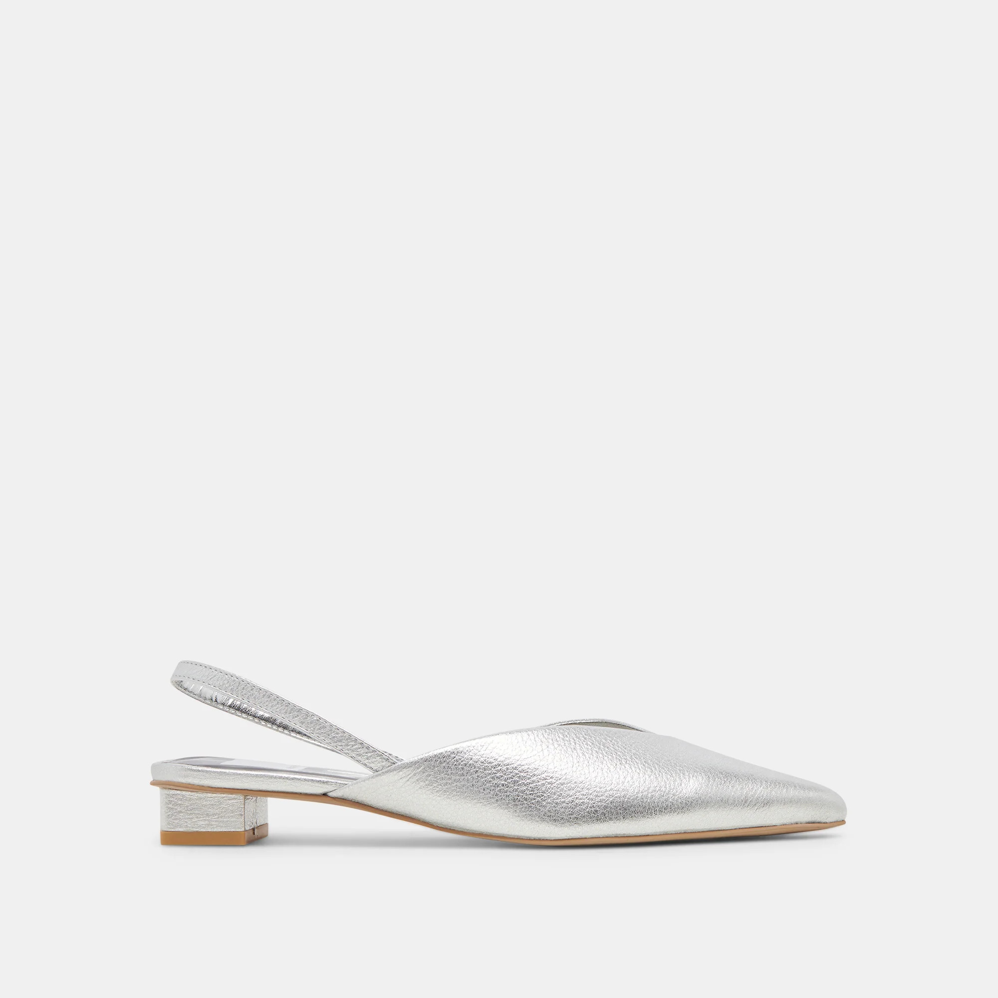 Byanca Flats Silver Distressed Leather | DolceVita.com