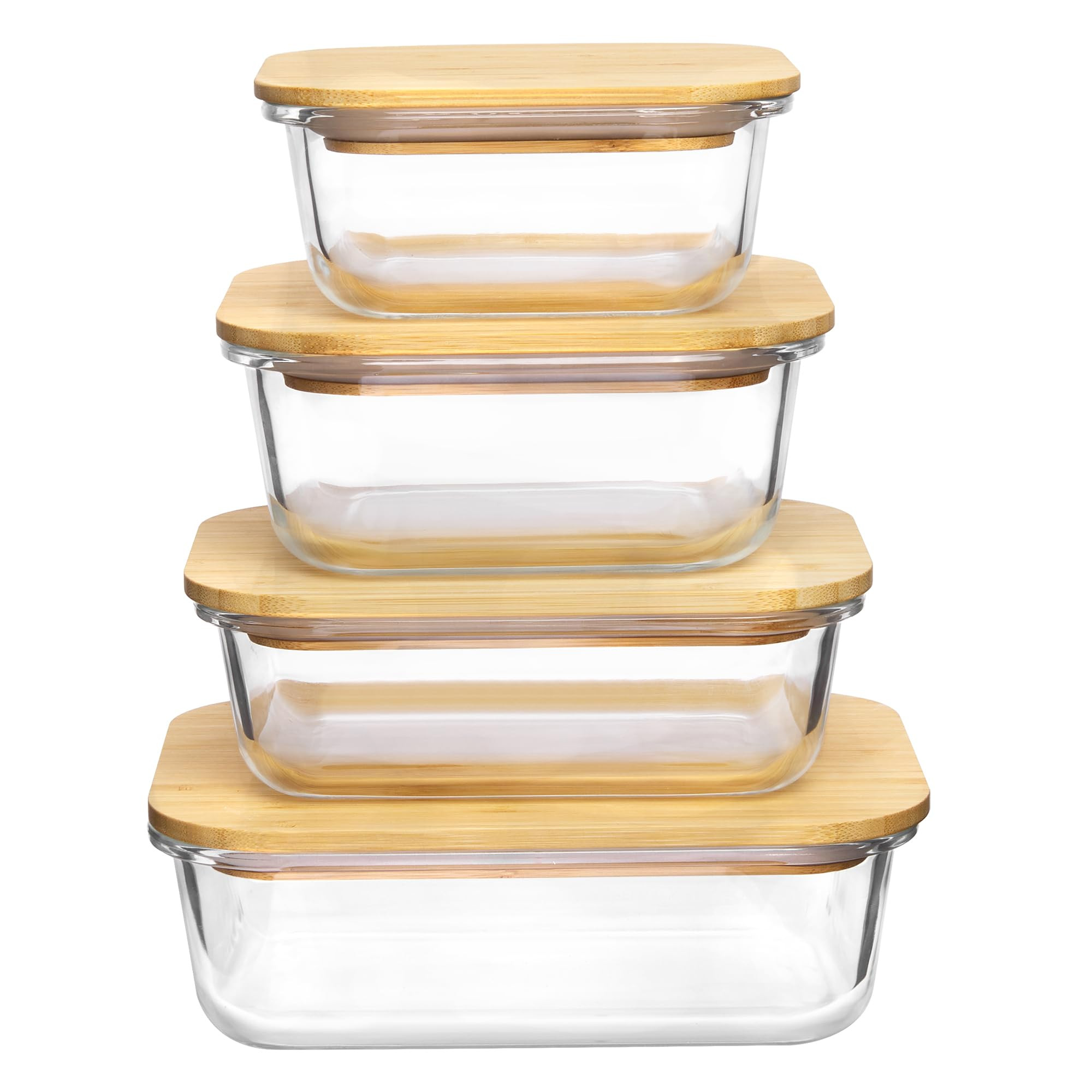 Vtopmart Glass Food Storage Containers with Bamboo Lids, 4 Pack Meal Prep Glass Containers Safe f... | Amazon (US)