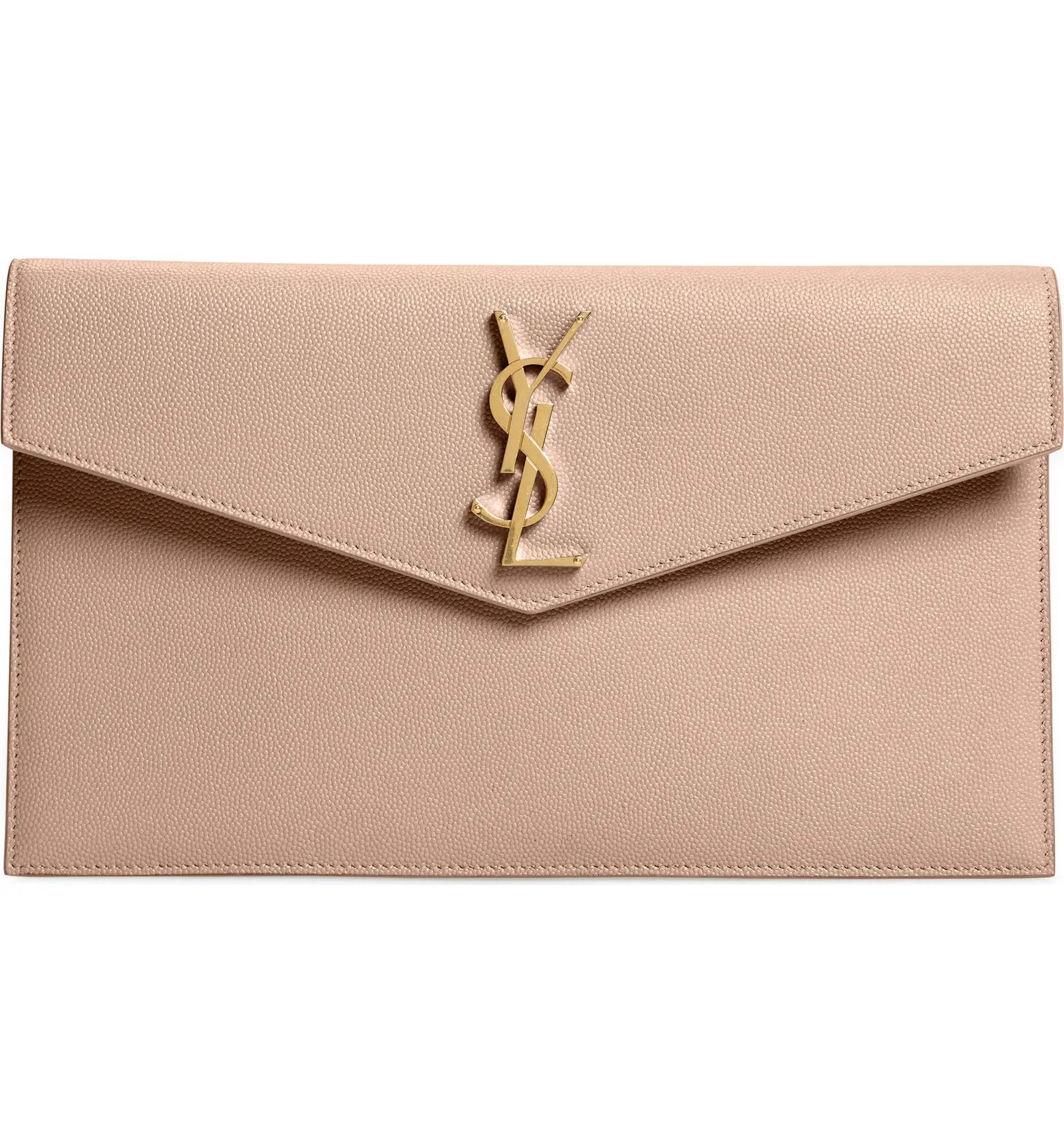 Uptown Calfskin Leather Envelope Clutch | Beige Bag Bags | Wedding Guest Dress | Spring Outfits 2023 | Nordstrom