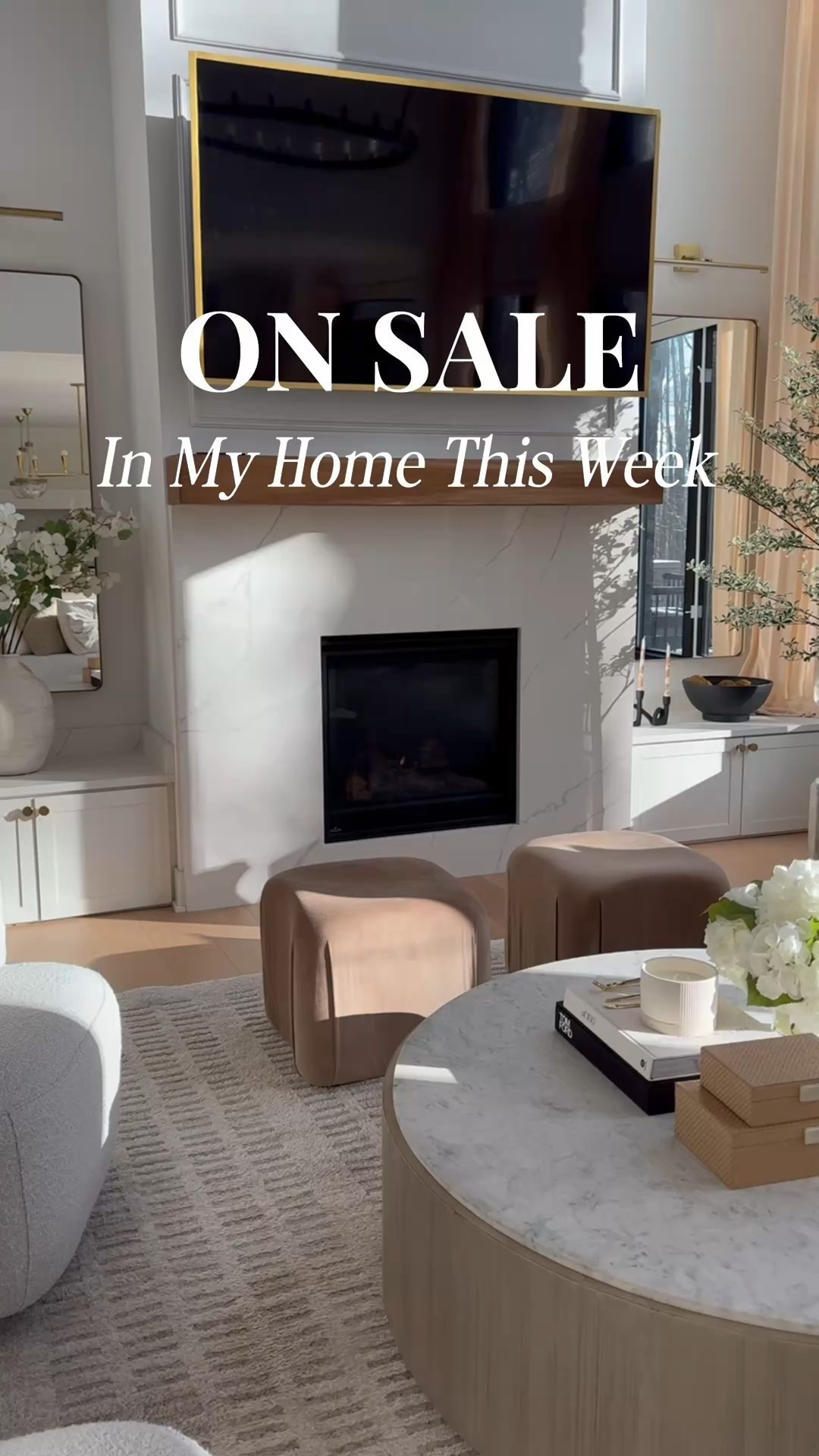 On sale in my home this week 🔔 . My neutral living room rug, counter stools , chandelier, console table, storage cabinets, entryway table and marble side table.

#LTKHome #LTKSaleAlert