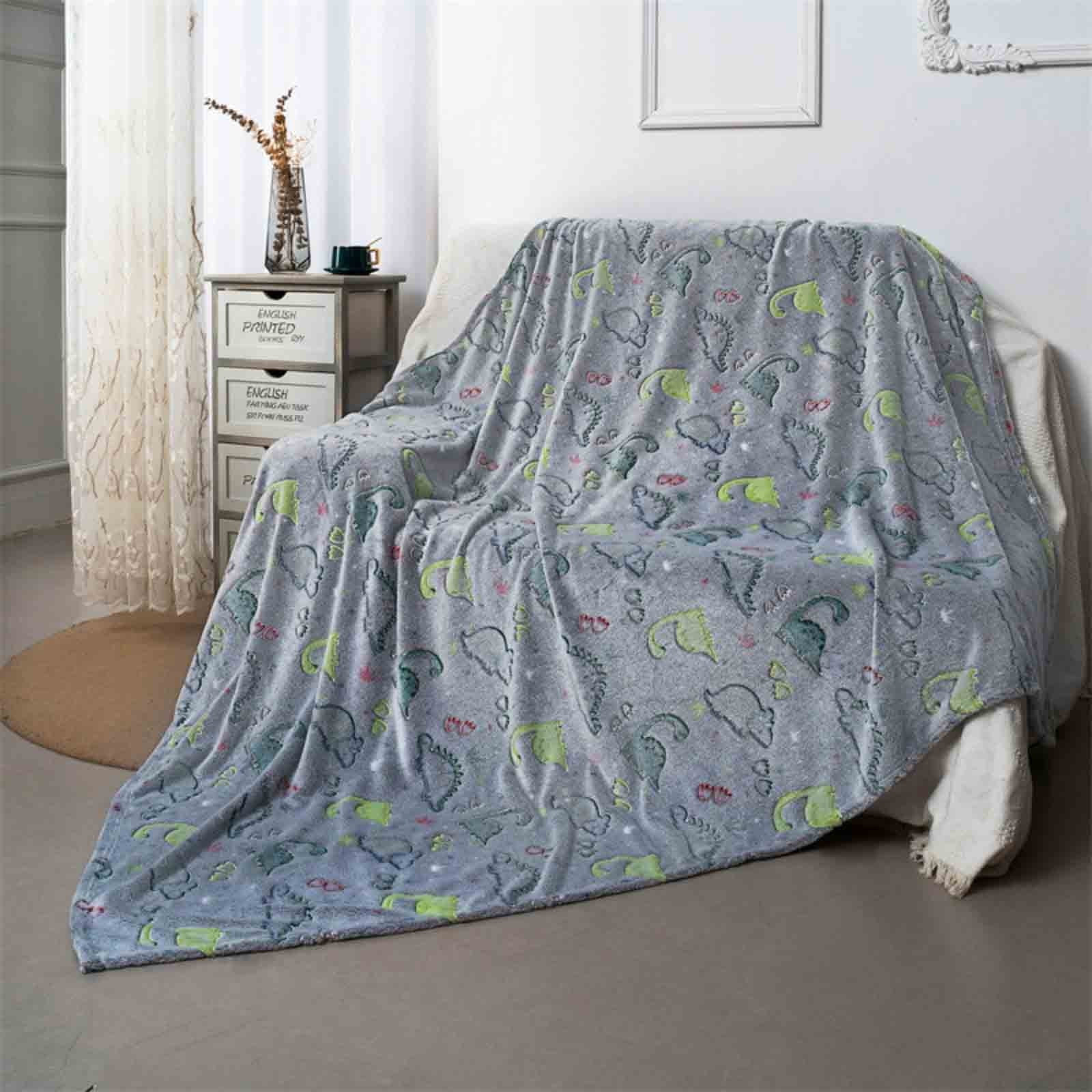 SDJMa Dinosaur Blanket Glow in The Dark Luminous Dino Blanket for Kids - Soft Plush Cozy Blanket ... | Walmart (US)