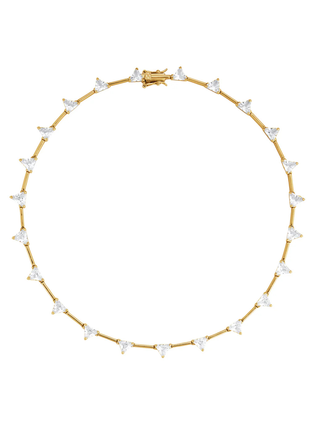 JULIEN TRILLION CUT, LAB-GROWN WHITE SAPPHIRE GOLD BAR NECKLACE | Dorsey